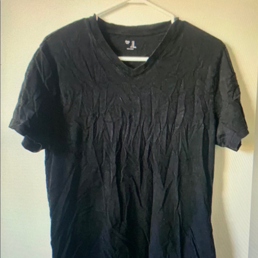 Classic Black V-Neck Men's Shirt